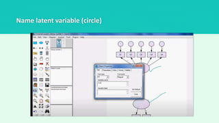 Name latent variable (circle)
 