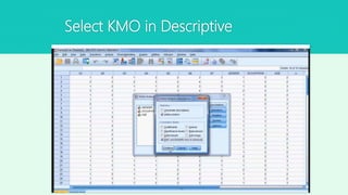Select KMO in Descriptive
 