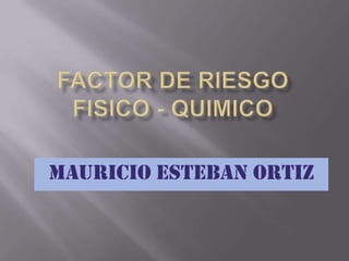 FACTOR DE RIESGO FISICO - QUIMICO MAURICIO ESTEBAN ORTIZ 