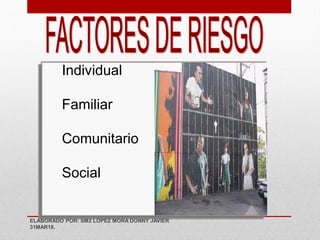 Individual
Familiar
Comunitario
Social
ELABORADO POR: SM2 LOPEZ MORA DONNY JAVIER
31MAR18.
 