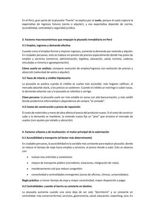 Factores que influyen en la plusvalía inmobiliaria en el Perú: análisis ...