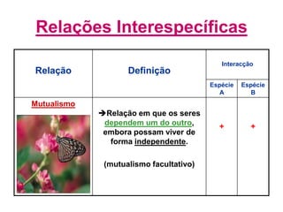 Relações Interespecíficas
