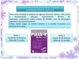 Buscar características diferentes .Prueba de cifras (Bakan) El sujeto debe escuchar una serie de 4800 cifras durante 80 minutos y reconocer en ellas las secuencias de 3 cifras impares que se sucedan.Prueba del Reloj (Mackworth)Aguja central que efectue 100 desplazamientos en una rotacion completa. De vez en cuando, la aguja realiza desplazamientos dos veces mayores a los otros, que no deben escaar a la atencion del sujeto.