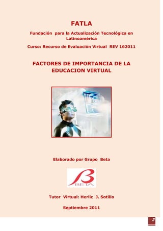 Procedimiento para llenar la matriz …….Pág.  8Categorización por participante…………………...Pág.  9<br />Representación gráfica de cada factor de <br />acuerdo a su ponderación………………………………Pág. 10<br />Descripción de los factores de acuerdo al  <br />orden de importancia  obtenido…………………….Pág. 10<br />La  Frecuencia de las Tutorías ………………Pág. 10
