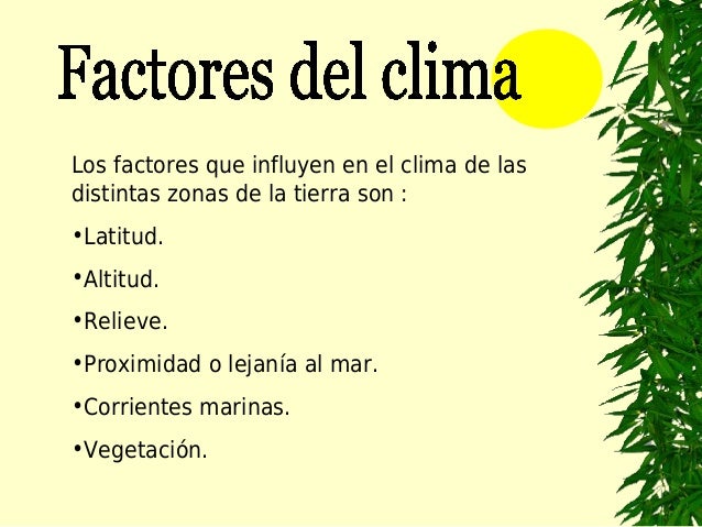 Factores del clima