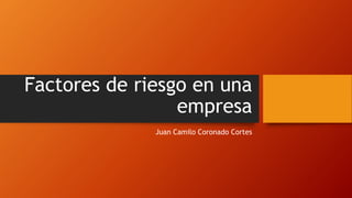 Factores de riesgo en una
empresa
Juan Camilo Coronado Cortes
 