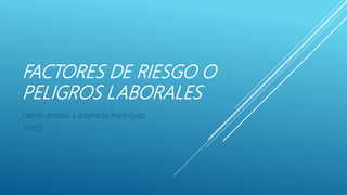 FACTORES DE RIESGO O
PELIGROS LABORALES
Fabián Andres Castañeda Rodríguez
111315
 
