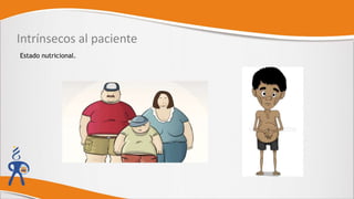 Intrínsecos al paciente
Estado nutricional.