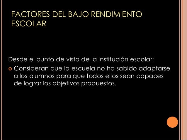 FACTORES DETERMINANTES DEL BAJO vRENDIMIENTO ACADÉMICO