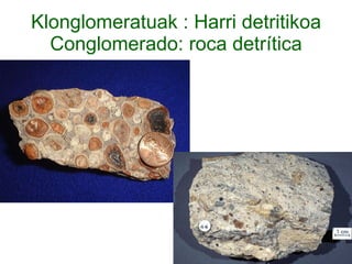 Klonglomeratuak : Harri detritikoa Conglomerado: roca detrítica 
