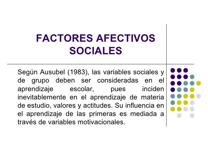 Factores en el aprendizaje