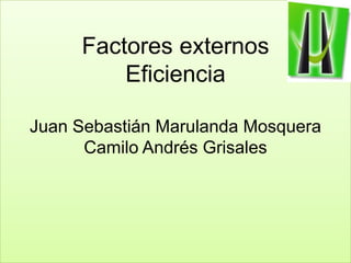 Factores externos EficienciaJuan Sebastián MarulandaMosqueraCamilo Andrés Grisales 