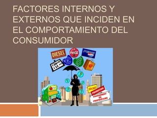 FACTORES INTERNOS Y
EXTERNOS QUE INCIDEN EN
EL COMPORTAMIENTO DEL
CONSUMIDOR
 
