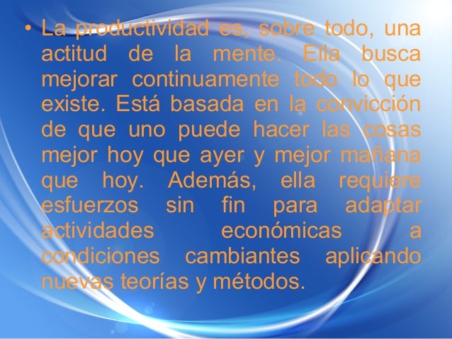 Factores que afectan la productividad