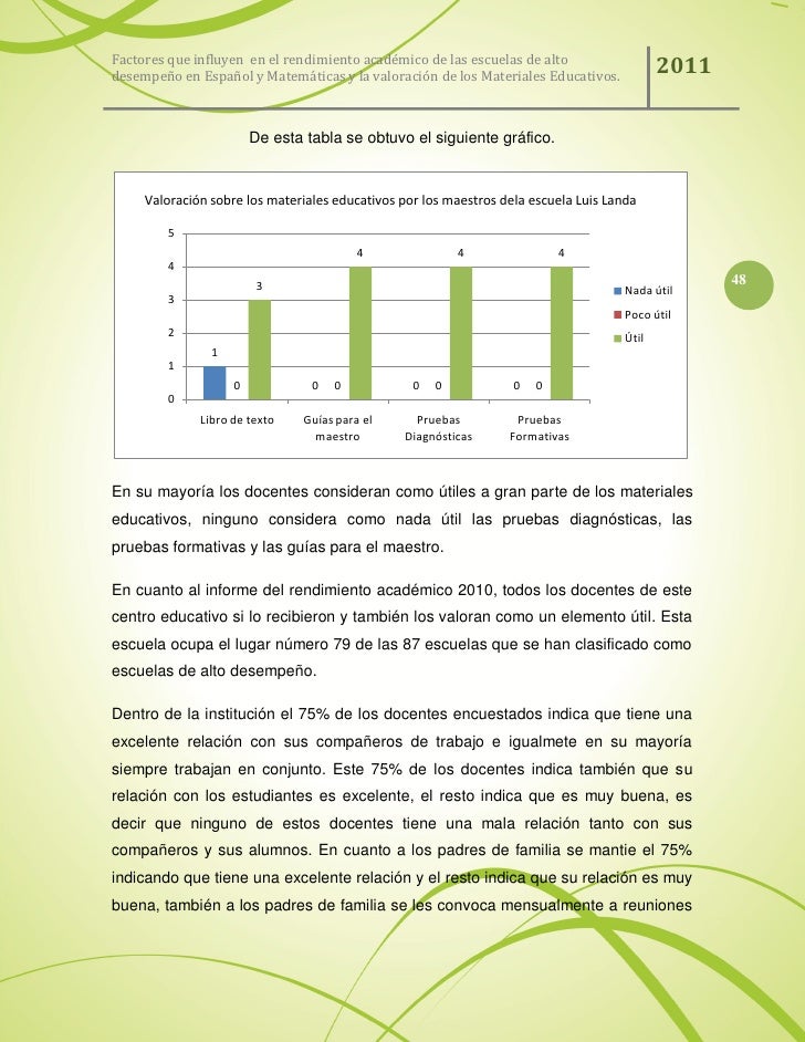 Factores que influyen en el rendimiento académico de las