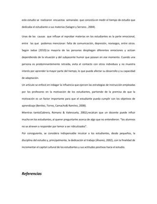 Factores reprobacion estudiantes mic