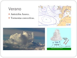 Verano Anticiclón Azores.  Tormentas convectivas. 