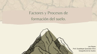 Factores y Procesos de
formación del suelo.
Leo Reyes
Prof. Guadalupe Quezada Chico
Geografía de los Suelos
 