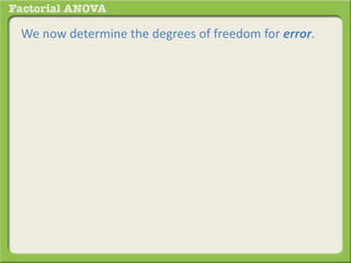 We now determine the degrees of freedom for error.
 