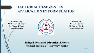 Presented By
Mr. Sanket Chordiya
M.Pharm Ist Sem.
Pharmaceutics
Guided By
Dr. C. R. Kokare
M.Pharm , Ph. D.
Pharmaceutics
Sinhgad Technical Education Society’s
Sinhgad Institute of Pharmacy, Narhe.
1
9/29/2019
 