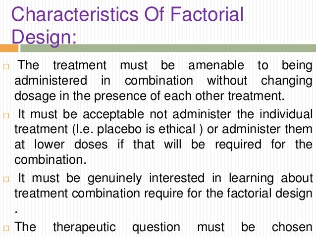 Factorial Design Optimization Techniques