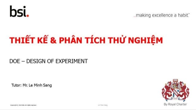 Thiết kế và phân tích thử nghiệm (DOE - Design of Experiment)