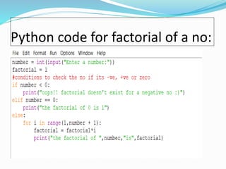 Factorial of a number in python | PPT