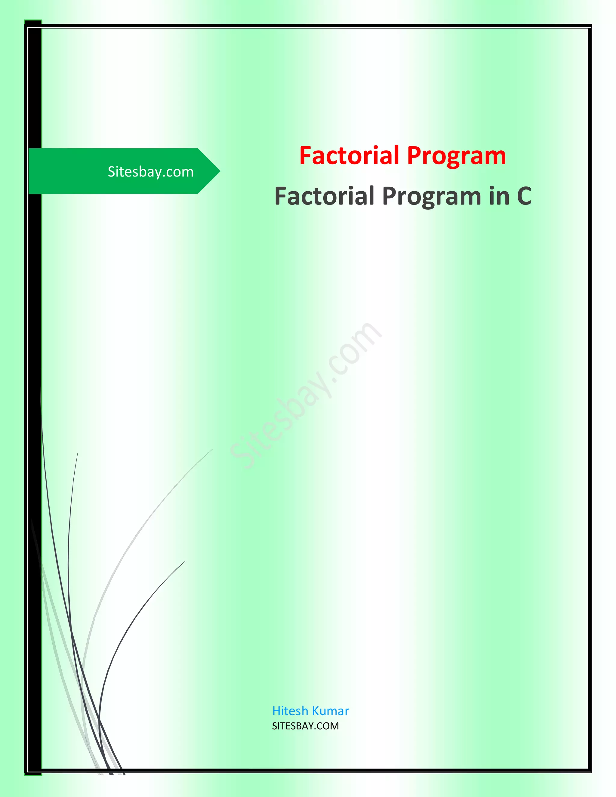 Factorial Program in C | PDF
