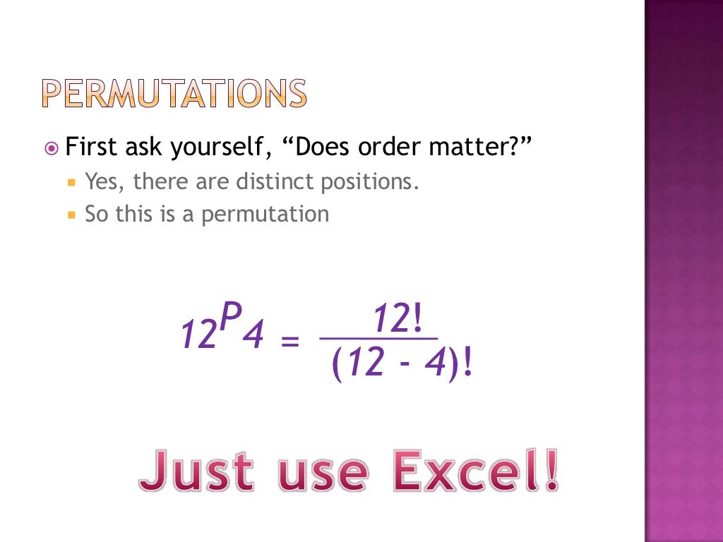 Factorials permutations