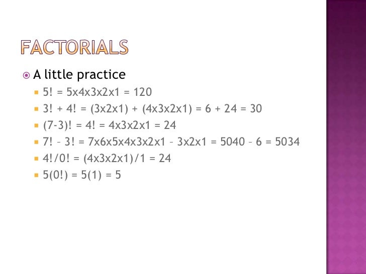 Factorials permutations