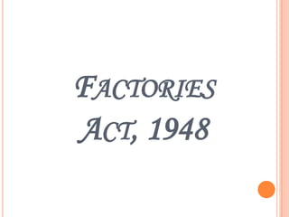 FACTORIES
ACT, 1948
 