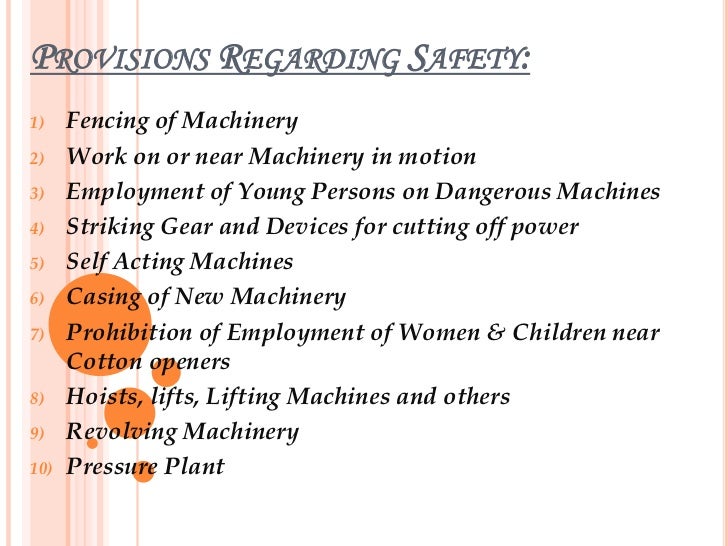 Factories act, 1948