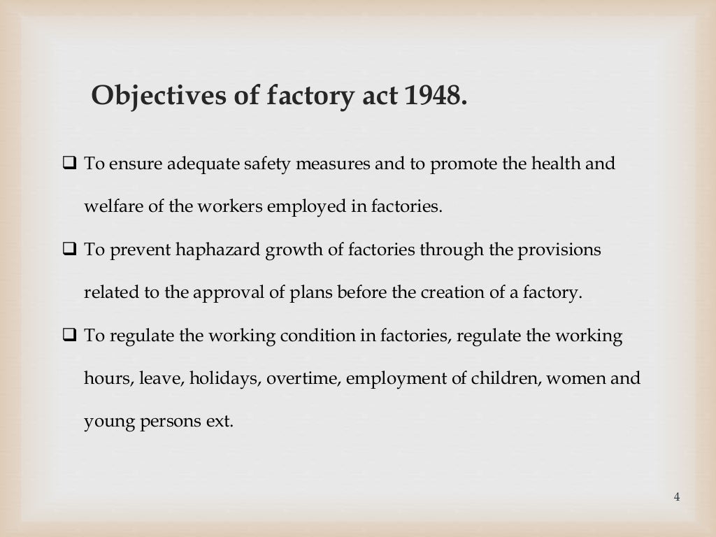 Factories act 1948
