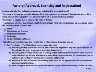 Factories act,1948 (Part 1) | PPTX