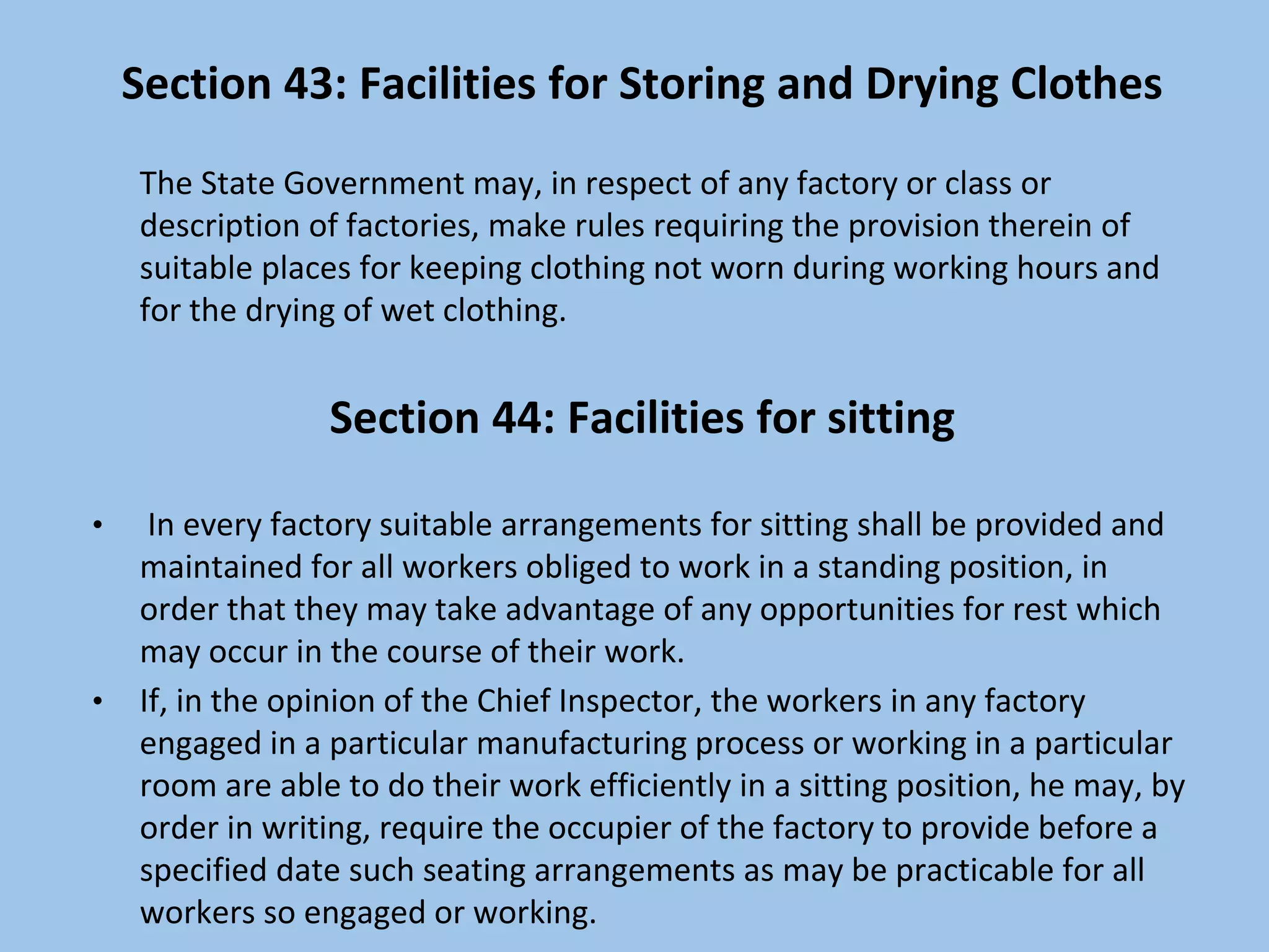 Factories Act,1948 (Part 4) Welfare measures | PPTX
