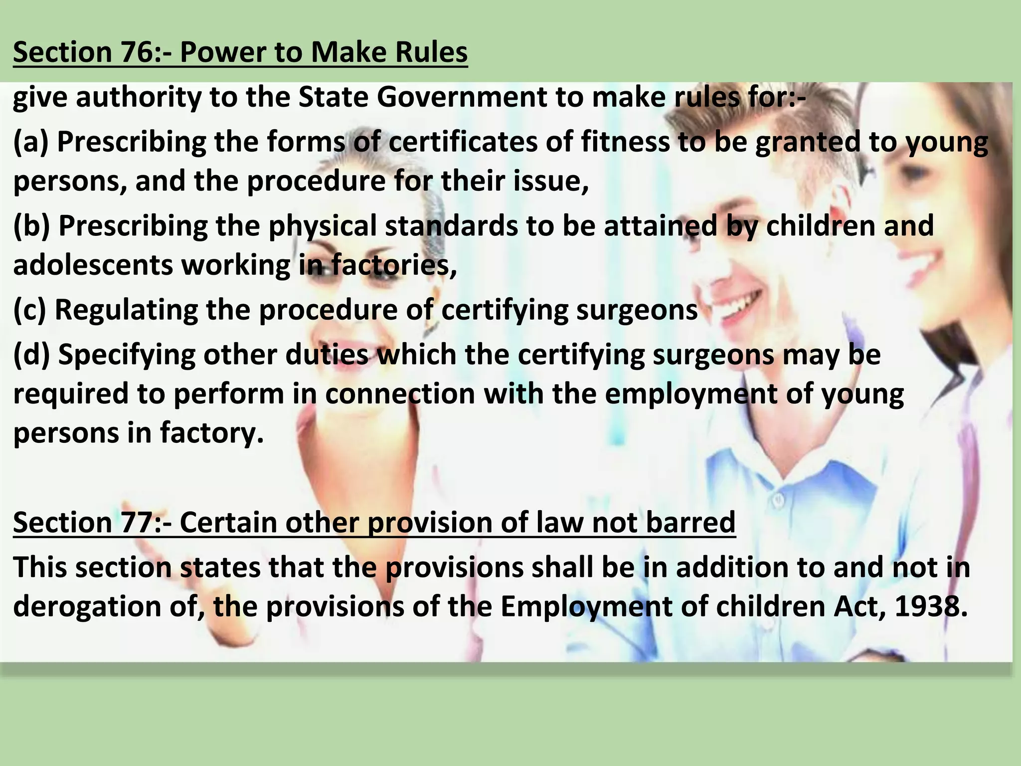 Factories Act,1948 (6) Hazardous Process & Employment of Young Persons ...