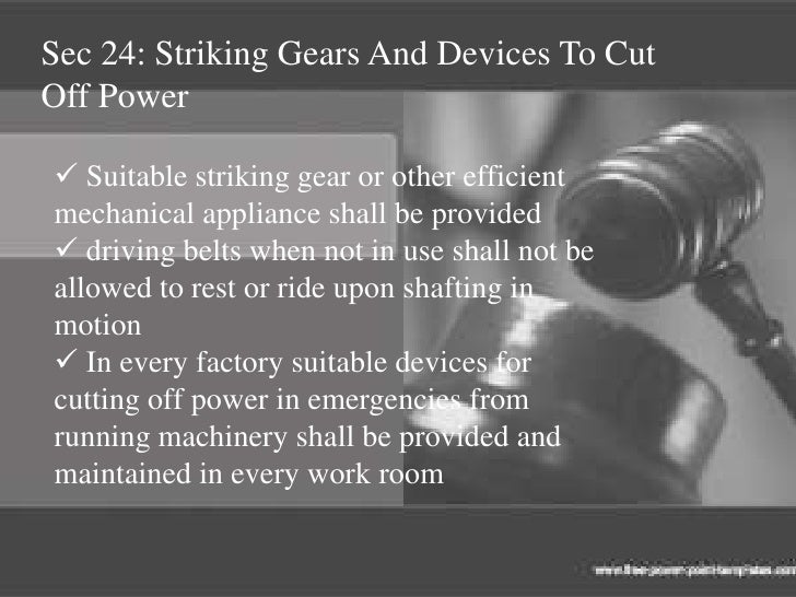 Factories act,safety measures