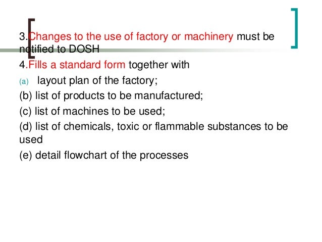 Factories and machinery act 1967 (fma 1967