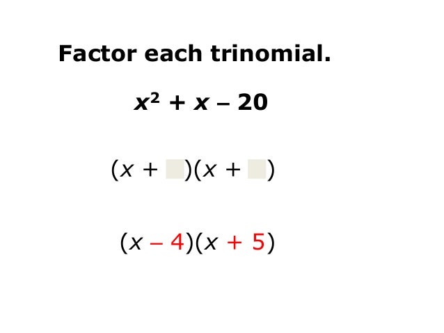 Factoring Factoring