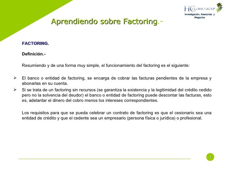 Factoring, aprendiendo sobre su funcionamiento.