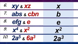 Cmf Math Grade 8 Mathematics Common Monomial Factoring | PPTX