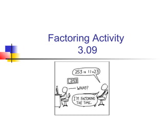 Factoring Activity
3.09
 