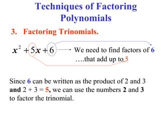 Factoring And Box Method
