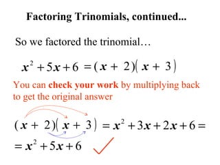 Factoring And Box Method