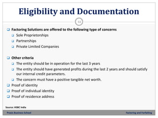 Factoring Disclosure Examples Factoring and Forfaiting | PPTX