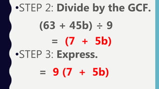 Cmf Math Factoring common monomial | PPTX