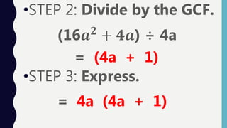 Cmf Math Factoring common monomial | PPTX