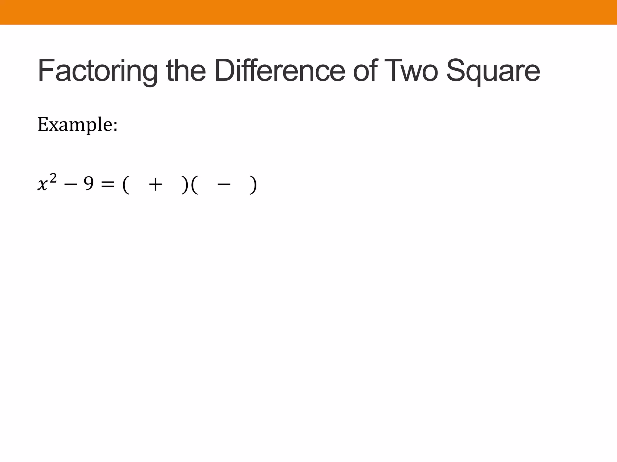 Factoring difference of squares | PPTX | Science