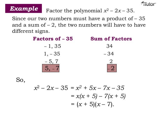 Factoring Polynomials