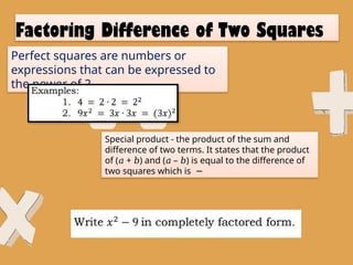 Factoring Polynomials Part 2 How to factor | PPTX